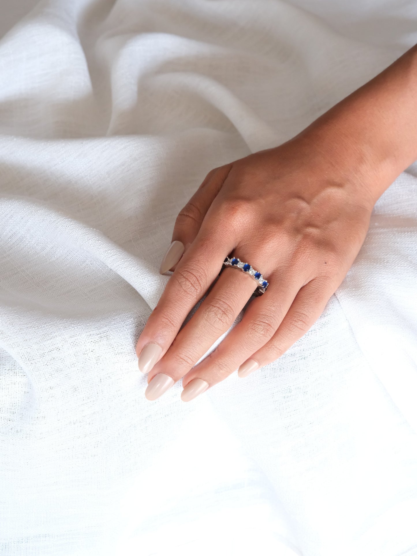 Royal Blue Eternity American Diamond Ring
