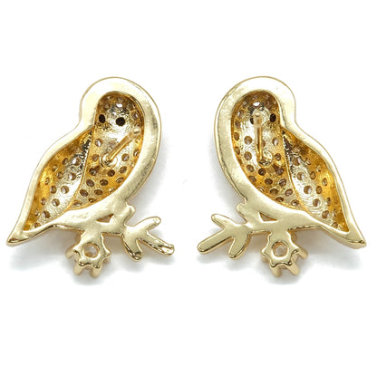 Gold Plated Bird Design Stud Earrings