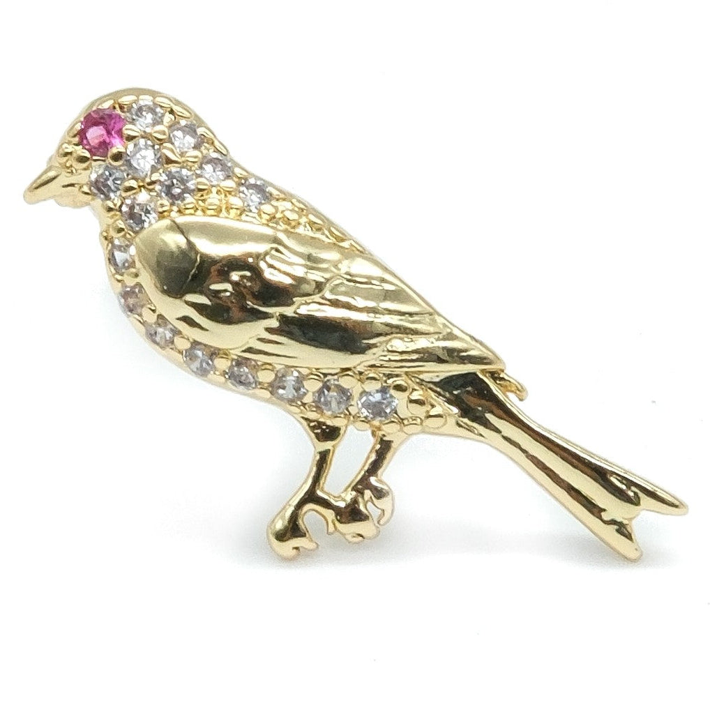Gold Plated Crystal Bird Stud Earrings