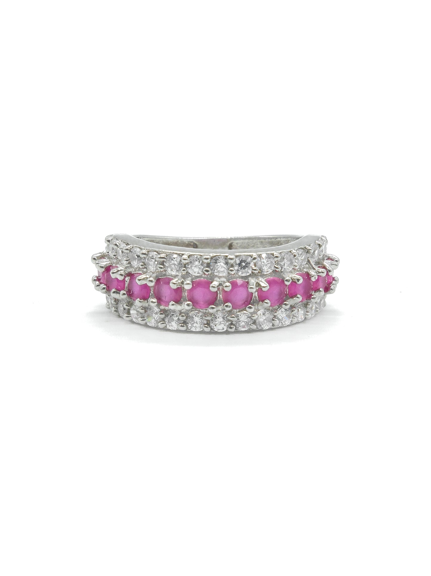 Pink Band Style American Diamond Ring