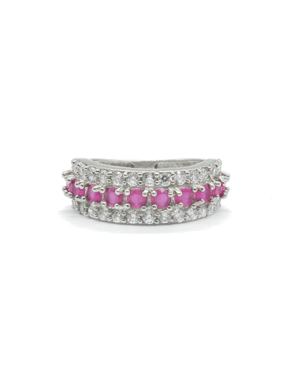 Pink Band Style American Diamond Ring