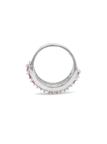 Pink Band Style American Diamond Ring
