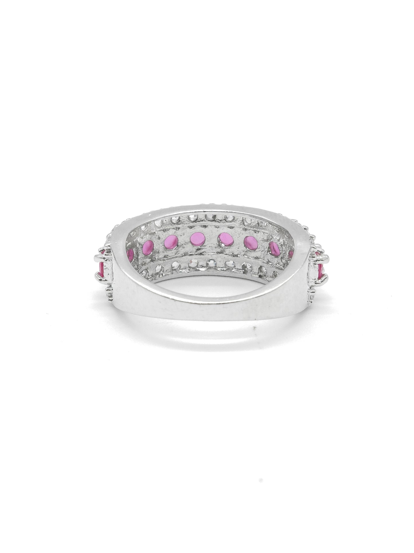 Pink Band Style American Diamond Ring