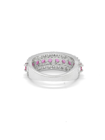 Pink Band Style American Diamond Ring