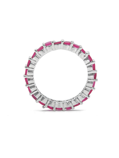 Pink Stone Band American Diamond Ring