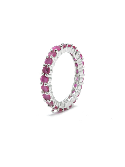 Pink Stone Band American Diamond Ring
