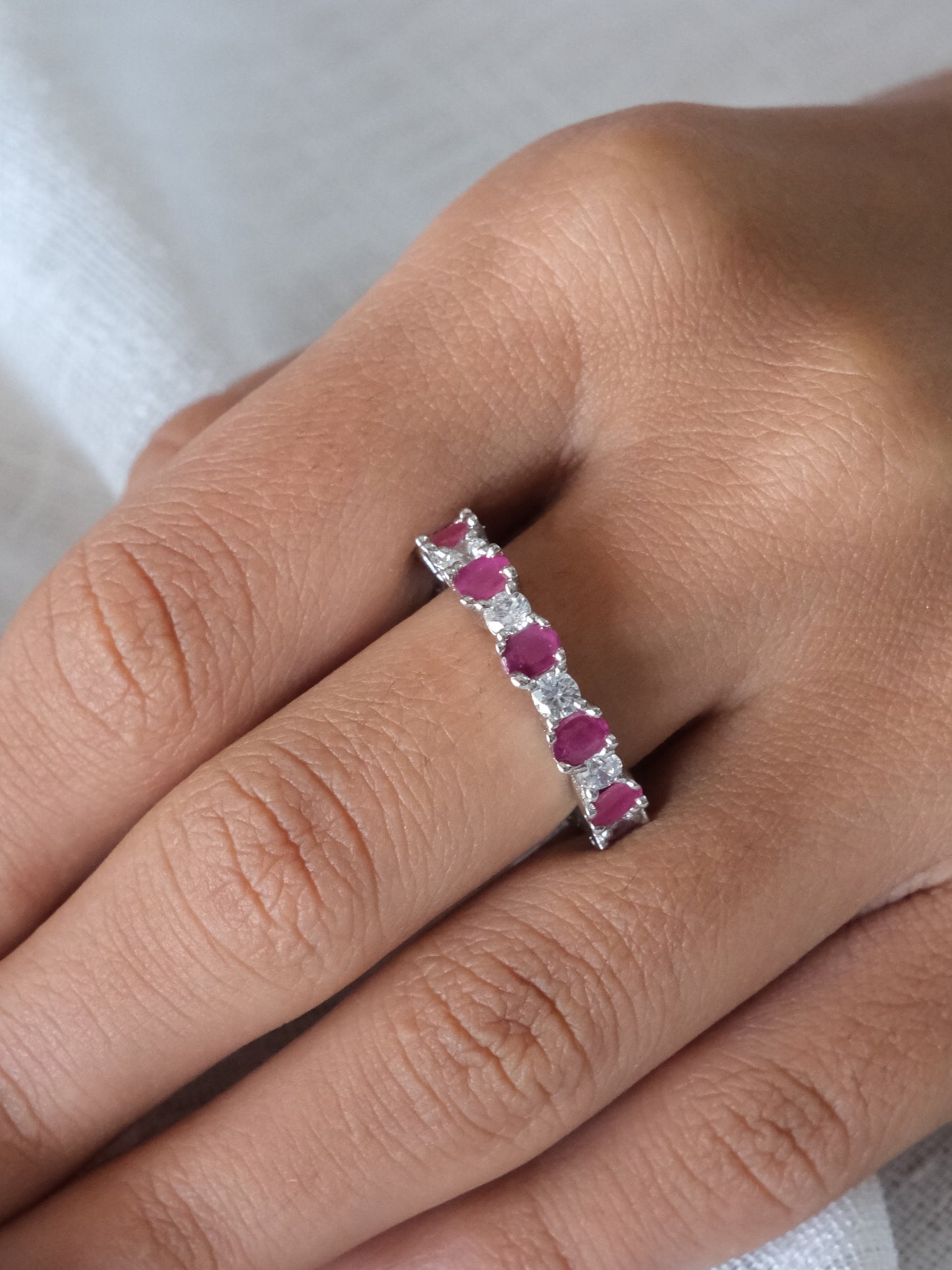 Pink Eternity Style American Diamond Ring