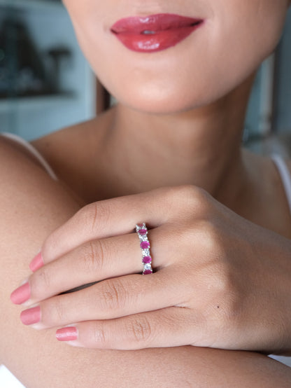 Pink Eternity Style American Diamond Ring