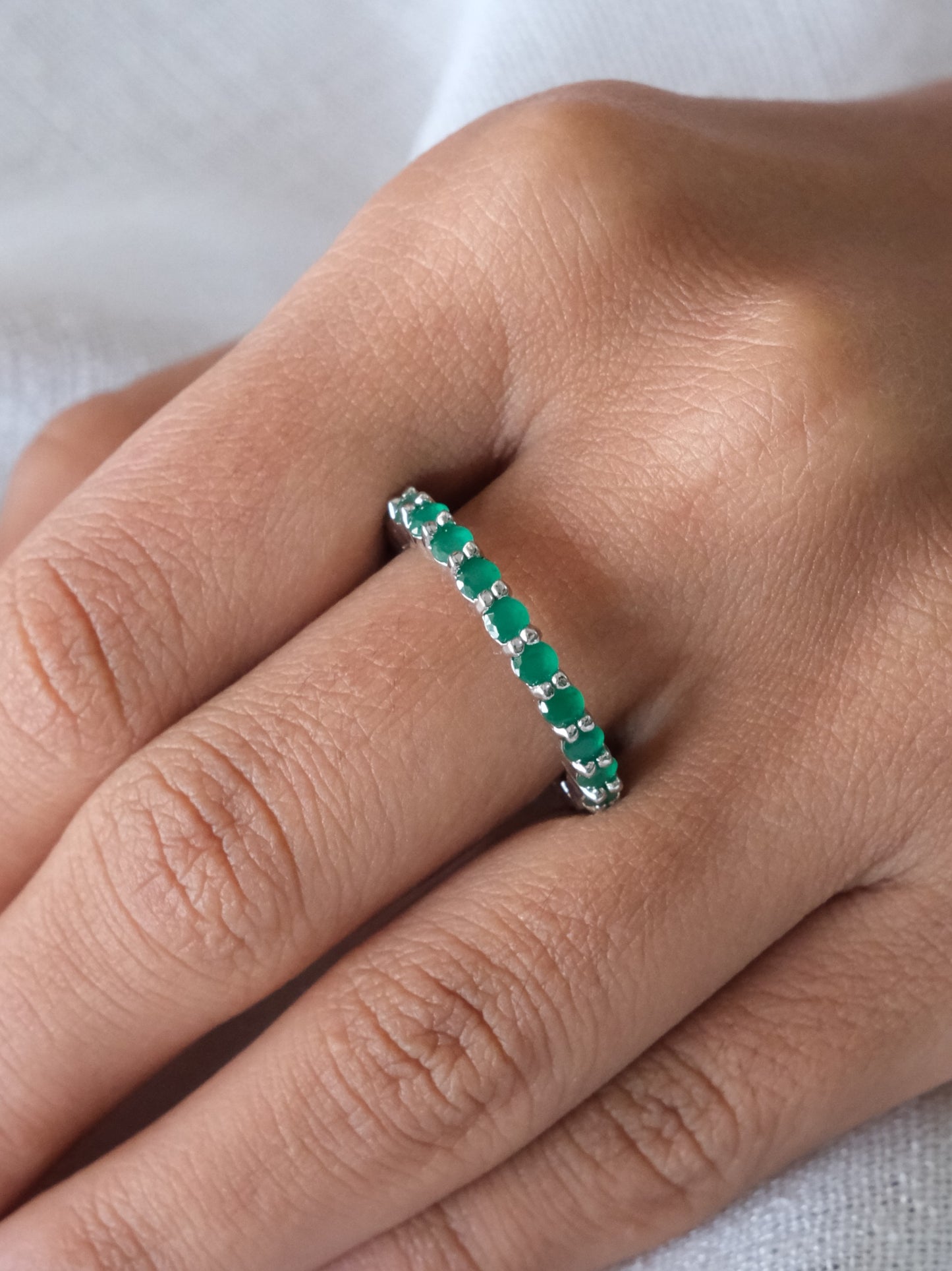 Green Baguette Eternity Ring
