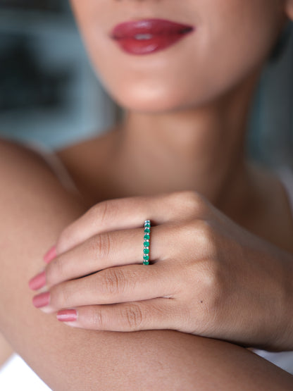 Green Baguette Eternity Ring