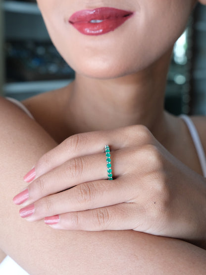 Green Baguette Eternity Ring