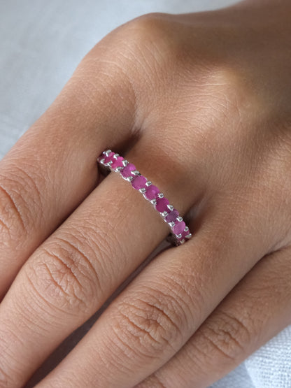 Pink Stone Band American Diamond Ring