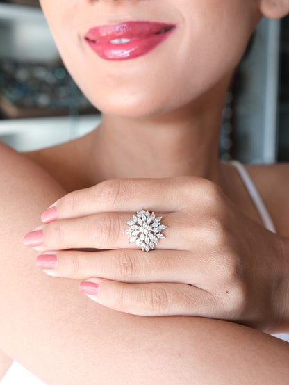 Snowflake American Diamond Ring