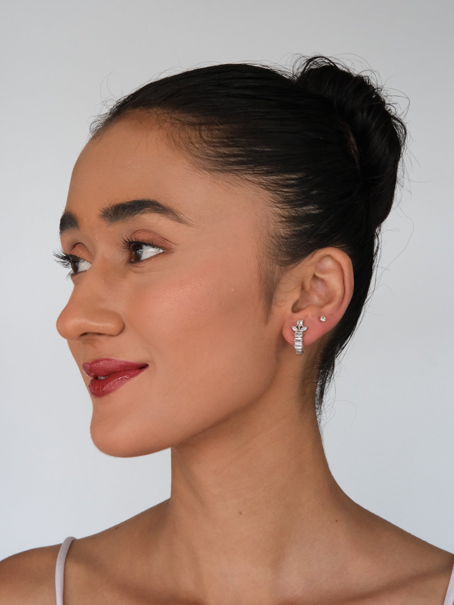 Geometric American Diamond Drop Earrings