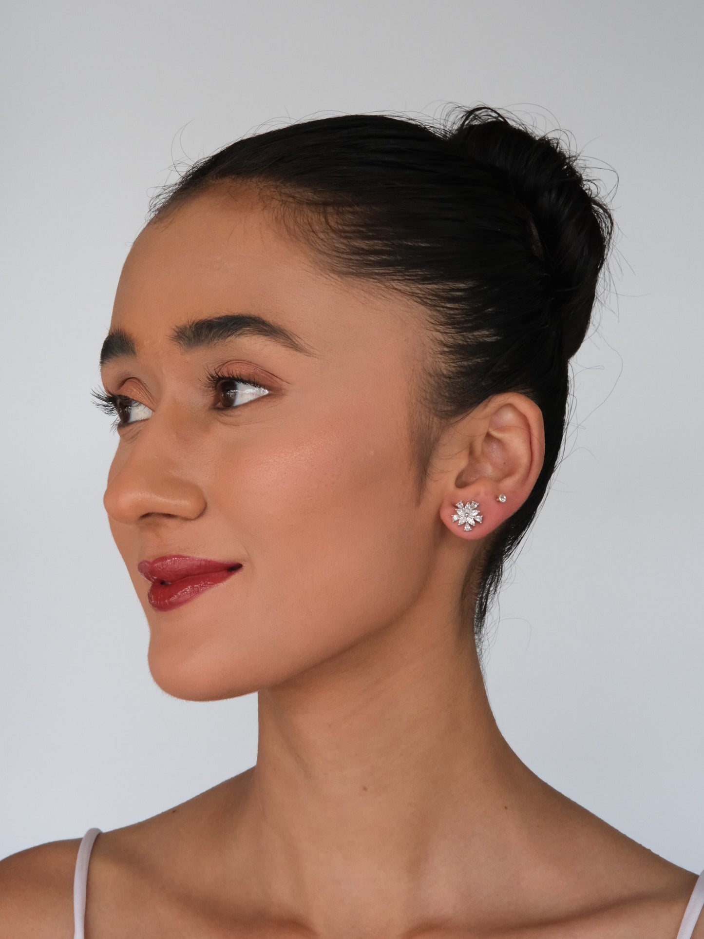 Snowflake American Diamond Stud Earrings