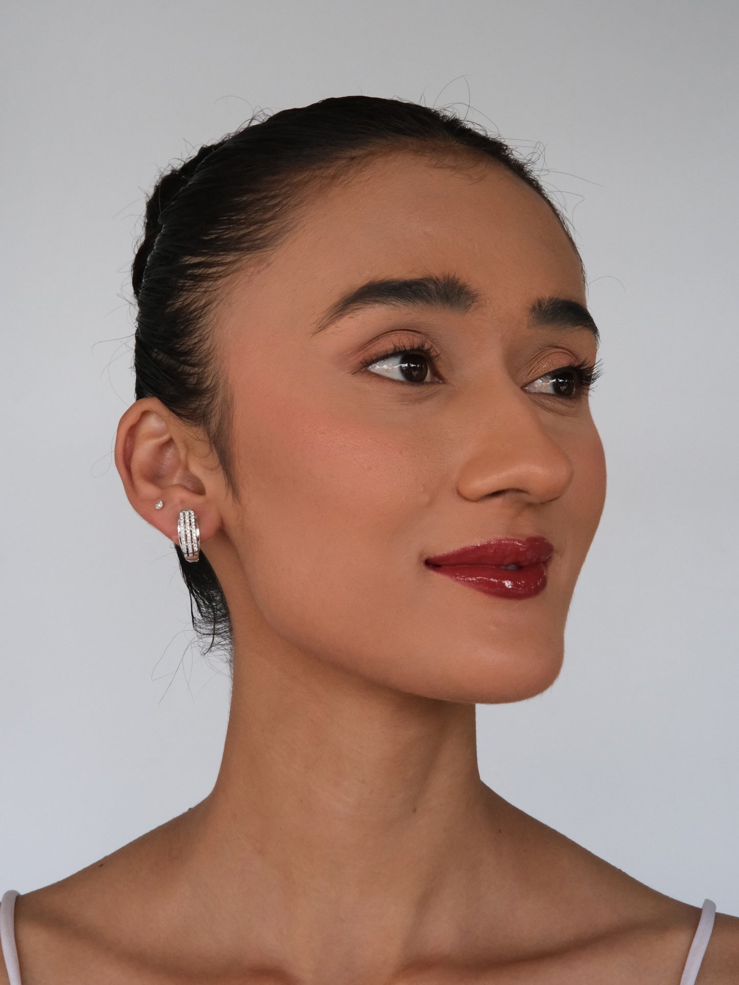 American Diamond Hoop Earrings