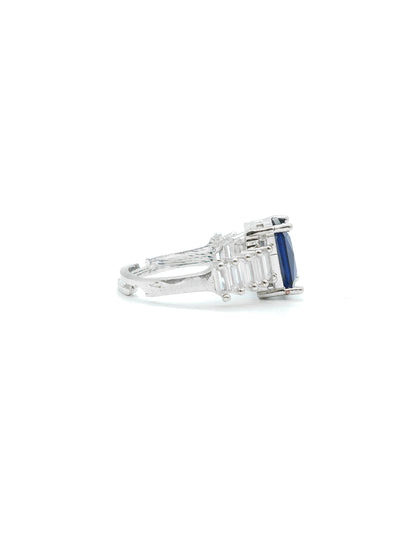 Blue Cushion Stone American Diamond Ring
