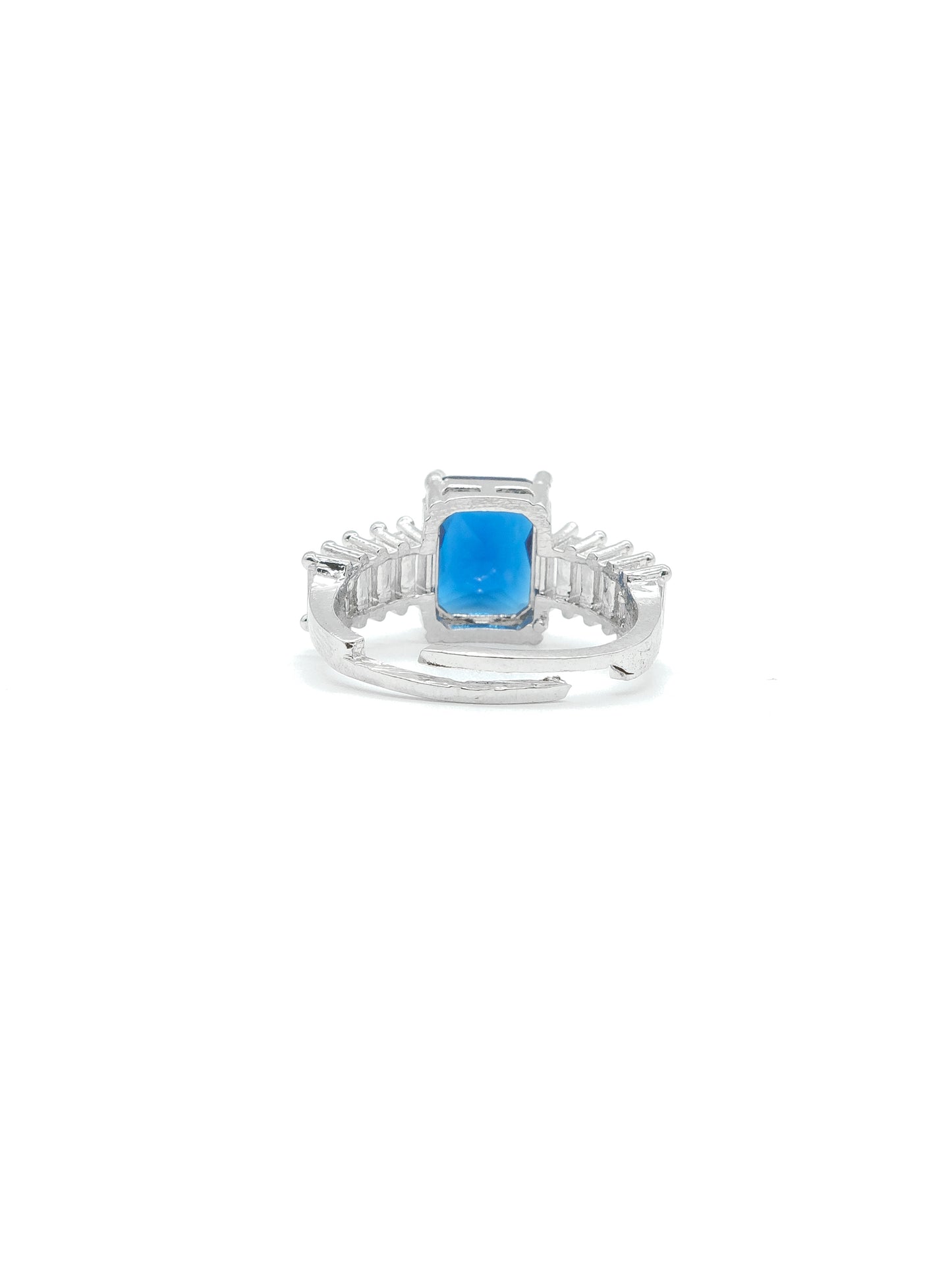 Blue Cushion Stone American Diamond Ring