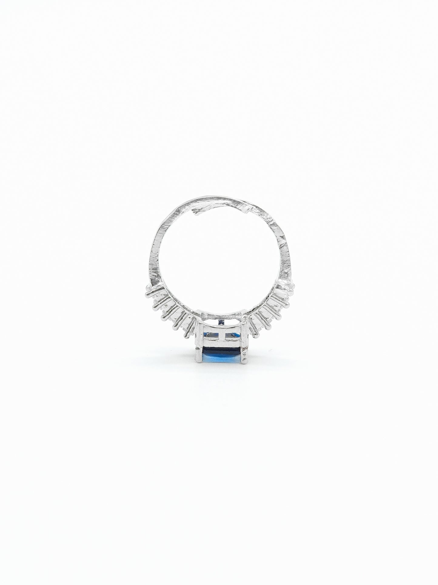 Blue Cushion Stone American Diamond Ring