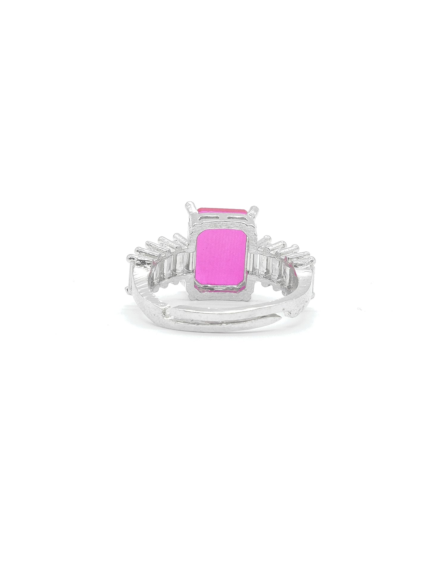 Pink Cushion Stone American Diamond Ring