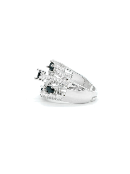 Black Multi Stone American Diamond Ring
