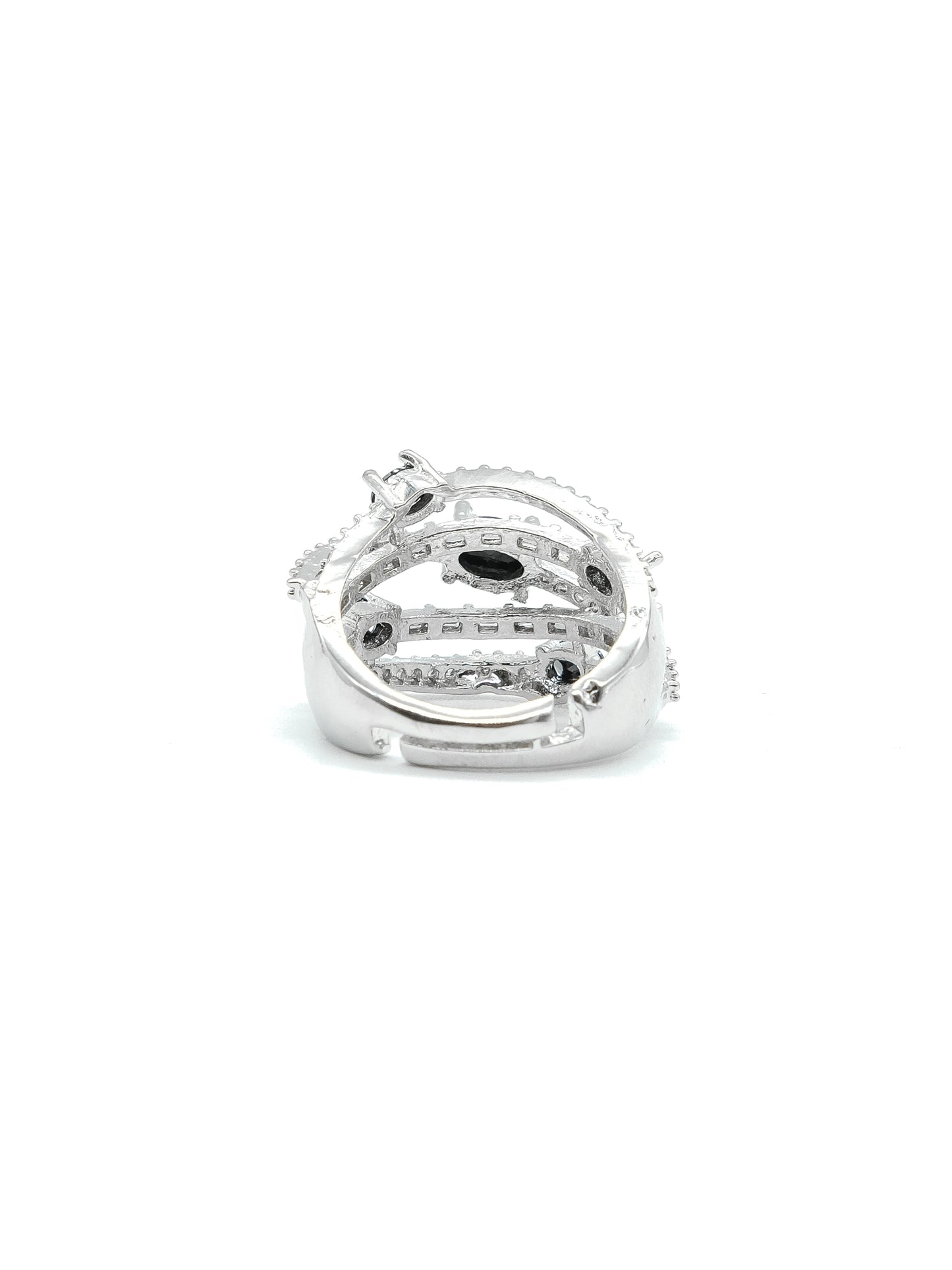 Black Multi Stone American Diamond Ring