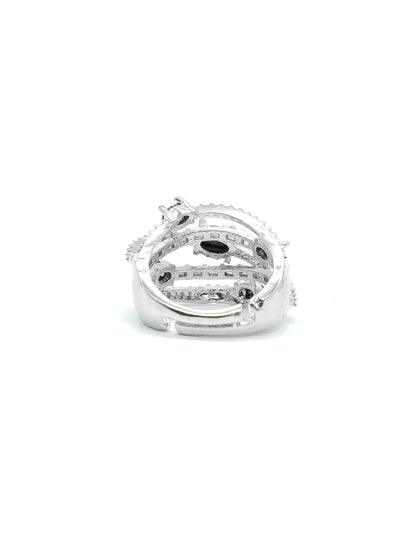 Black Multi Stone American Diamond Ring