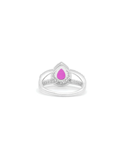 Pink Pear Stone American Diamond Ring