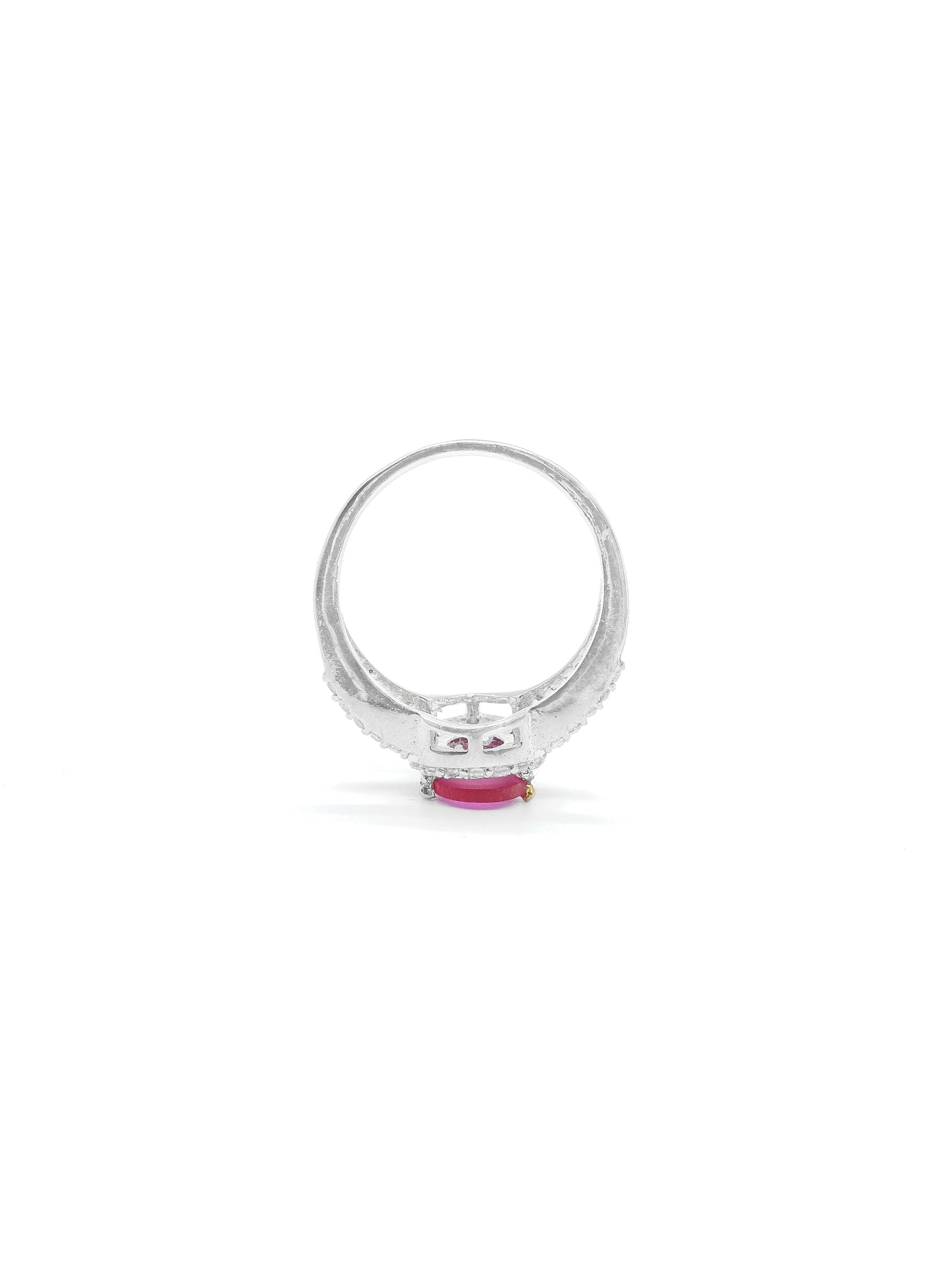 Pink Pear Stone American Diamond Ring