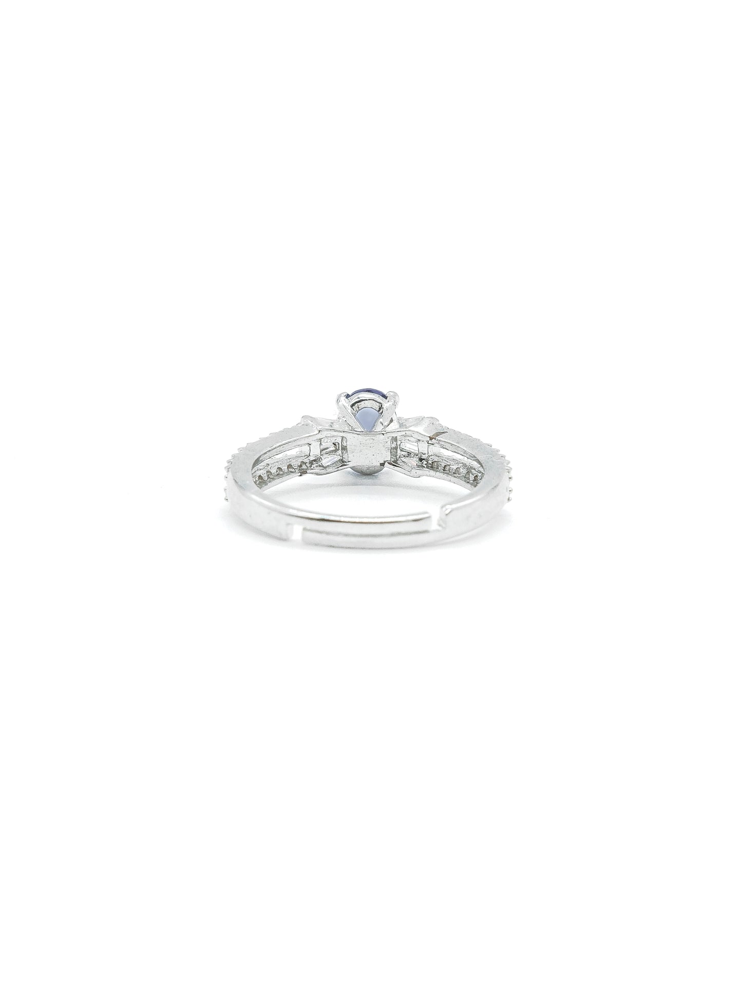 Purple Oval Stone American Diamond Ring
