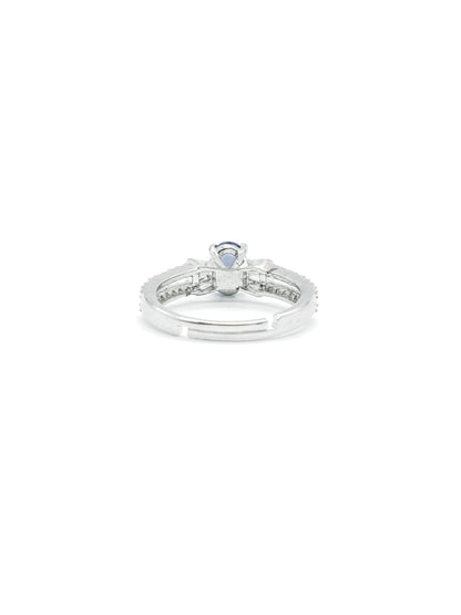 Purple Oval Stone American Diamond Ring