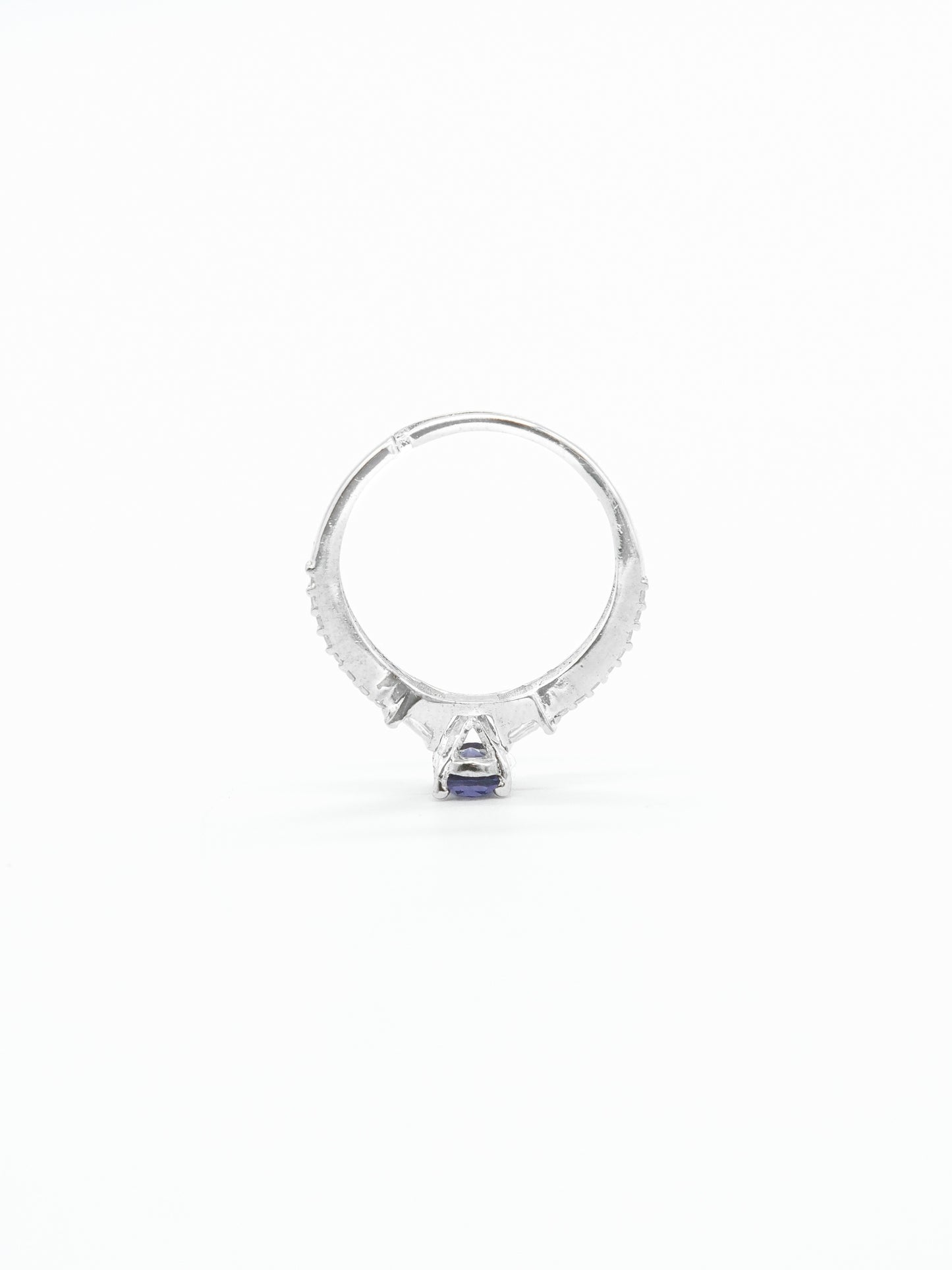 Purple Oval Stone American Diamond Ring
