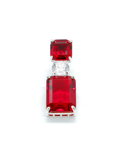 Red Geometric Drop Earrings