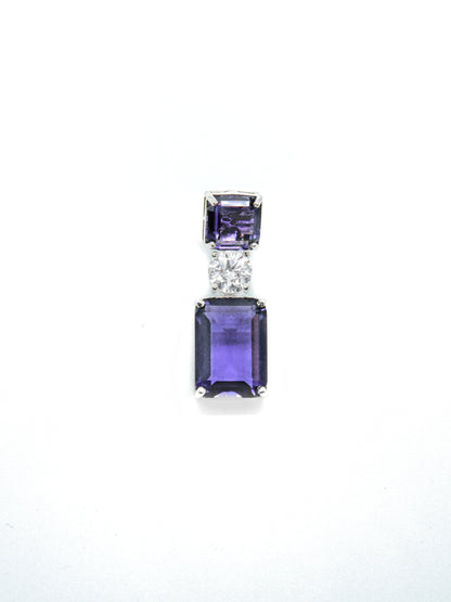 Purple Geometric Drop Earrings