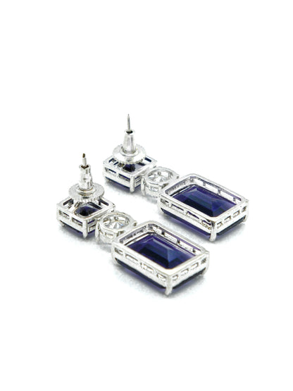 Purple Geometric Drop Earrings