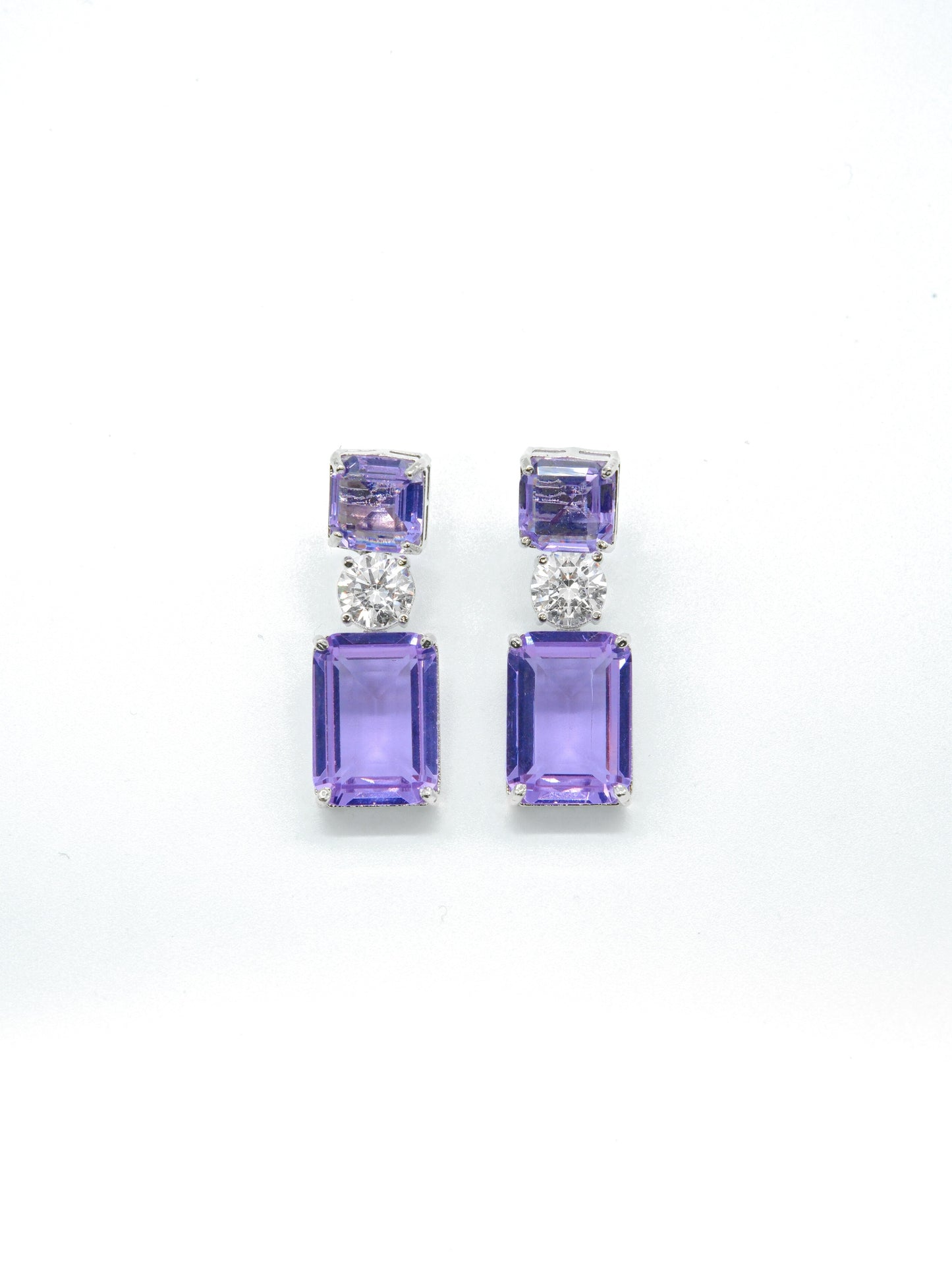 Light Purple Geometric Drop Earrings