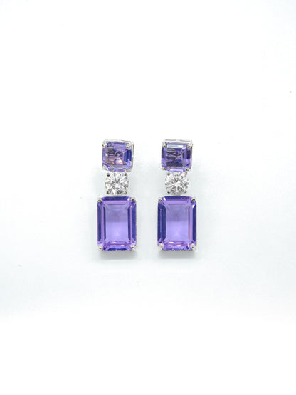 Light Purple Geometric Drop Earrings