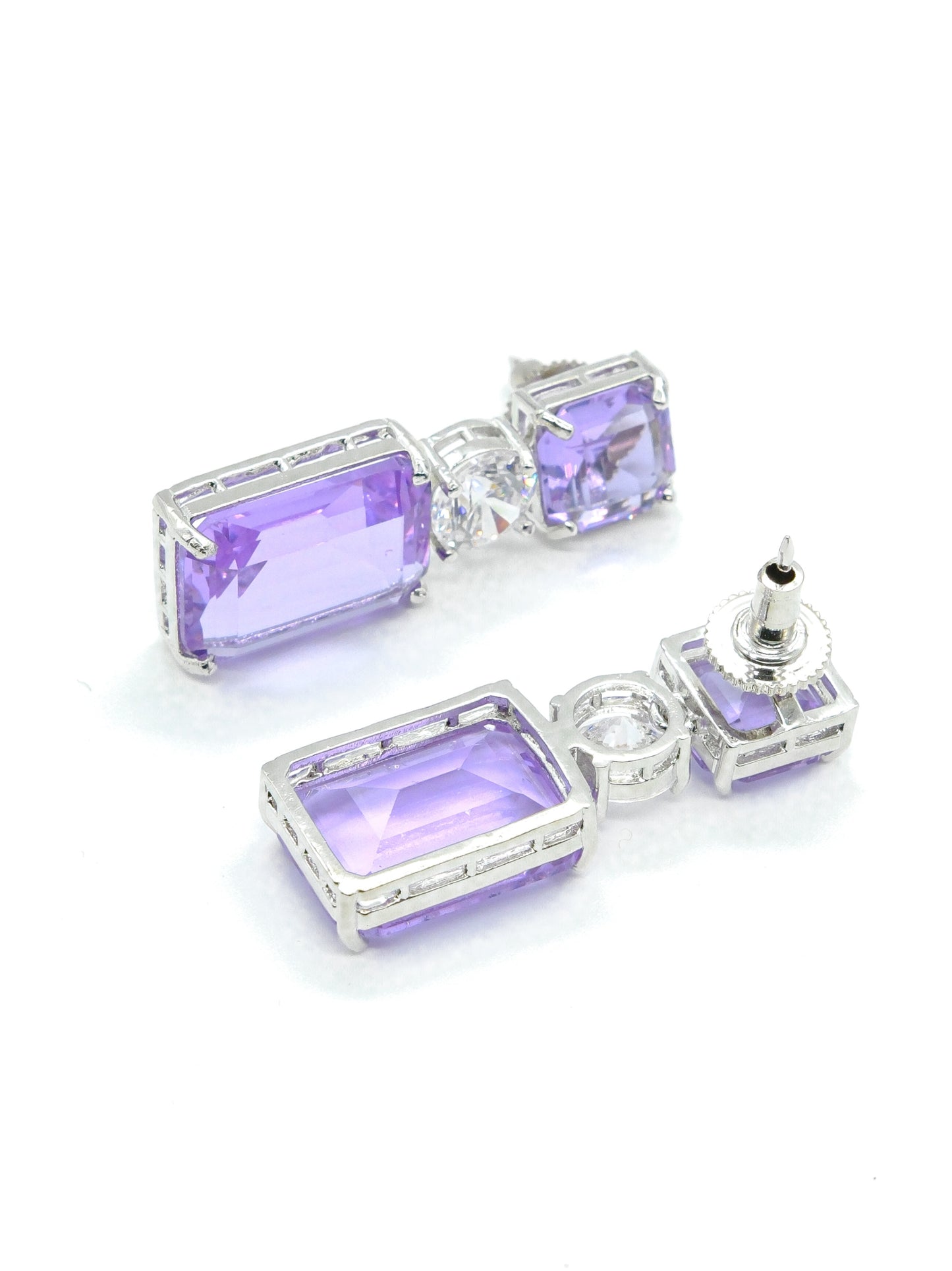 Light Purple Geometric Drop Earrings