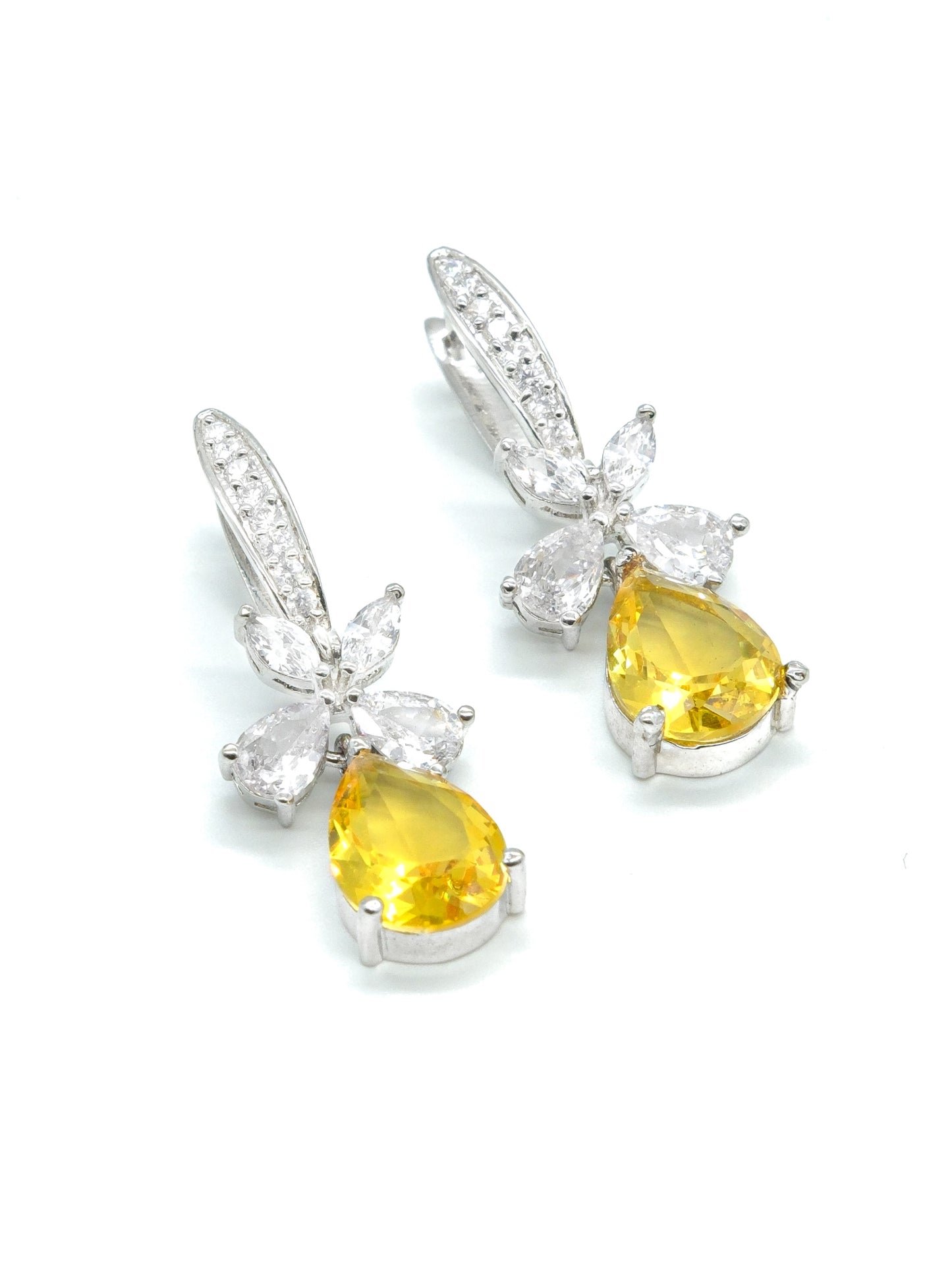 Yellow Leaf Drop Earrings