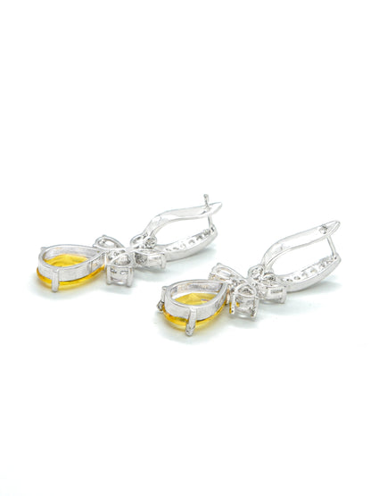 Yellow Leaf Drop Earrings