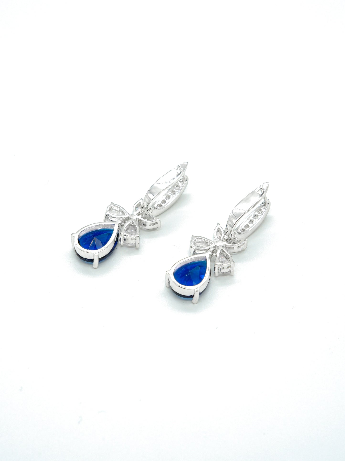 Blue Leaf Drop Earrings