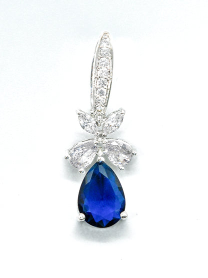 Blue Leaf Drop Earrings