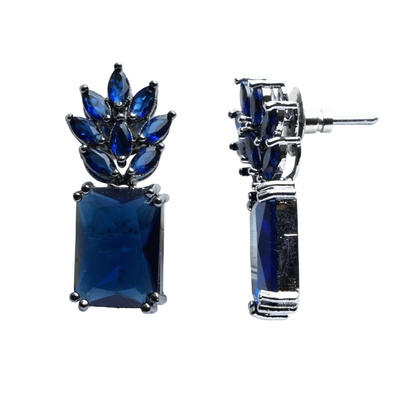 Blue Stone Statement Earrings for Women