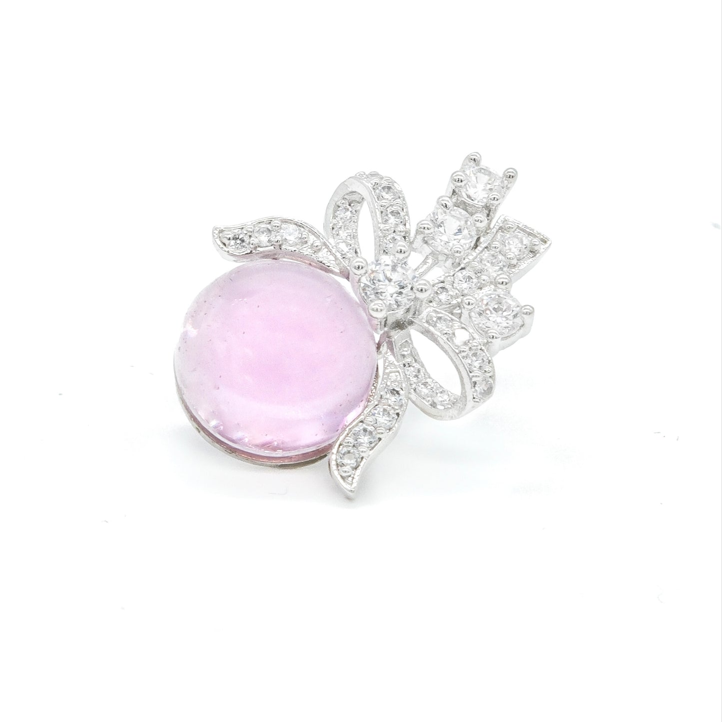 baby pink color stud earring front view