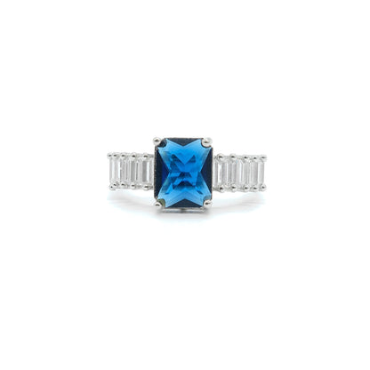 Blue metal ring  on a white background