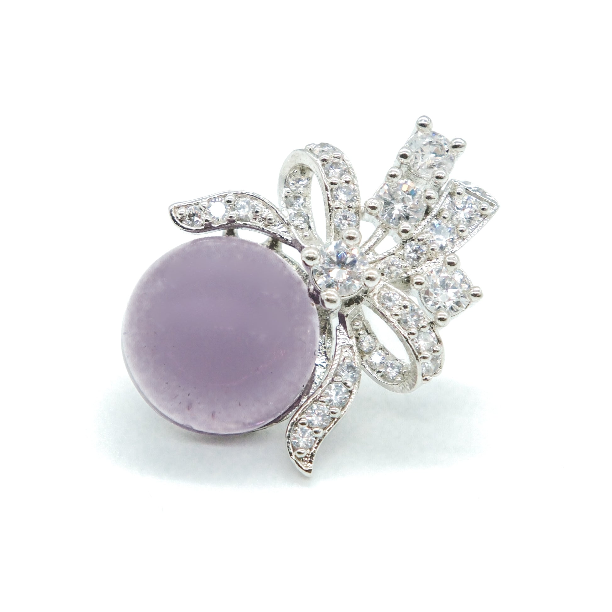 light-purple-bow-stud-earrings-front