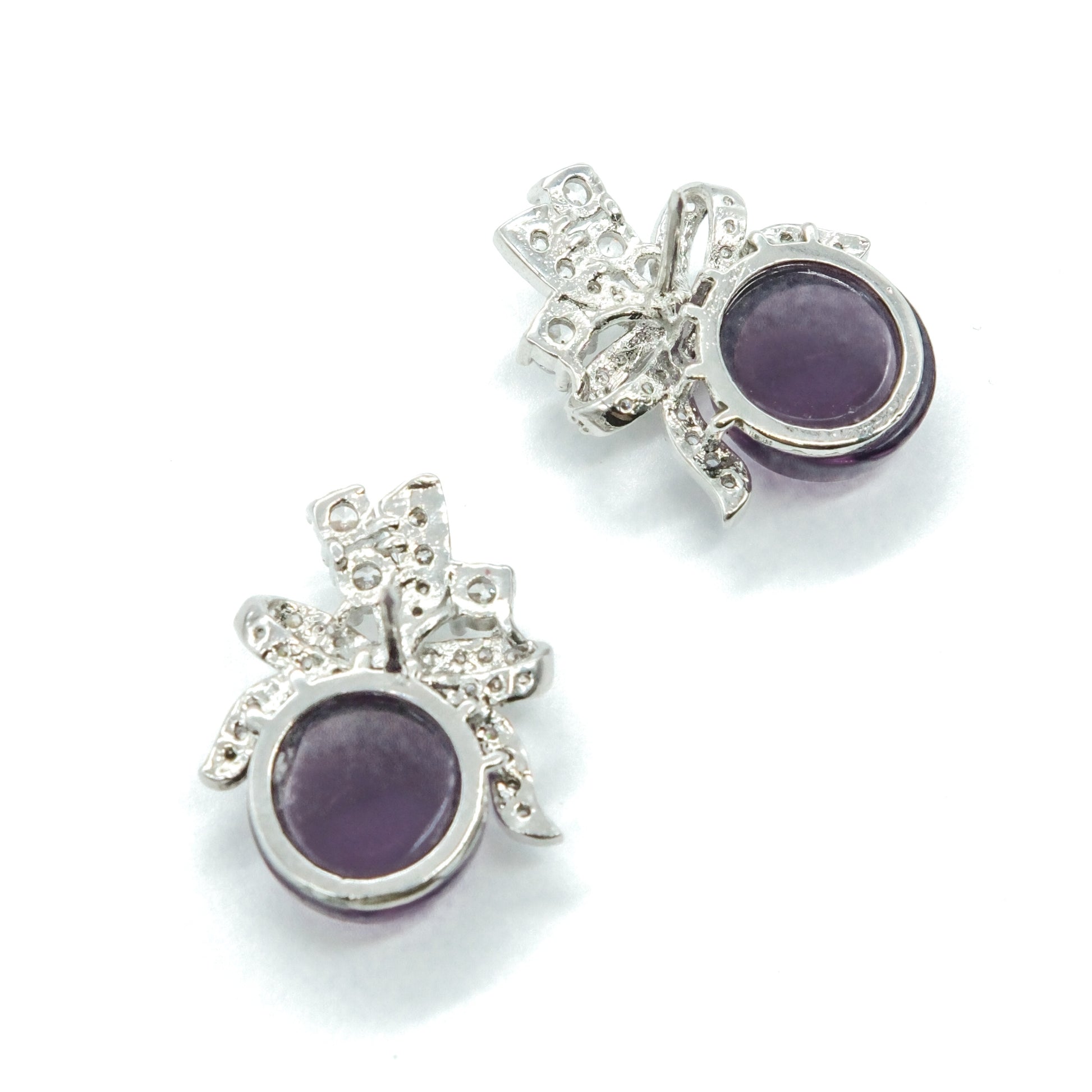 light-purple-bow-stud-earrings-back-view