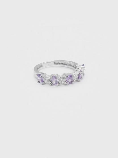 Purple Oval Stone Band Ring