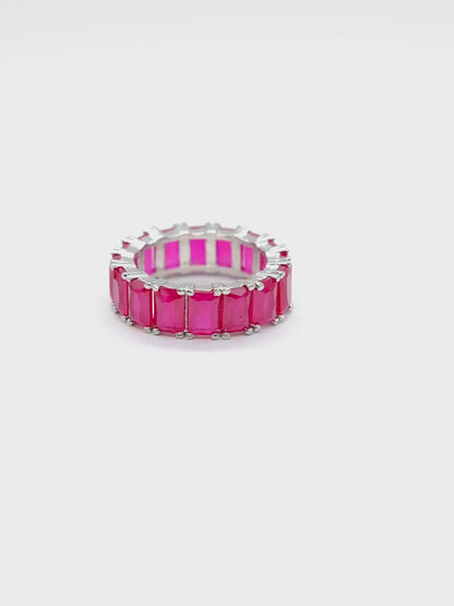 Pink Baguette Eternity Ring