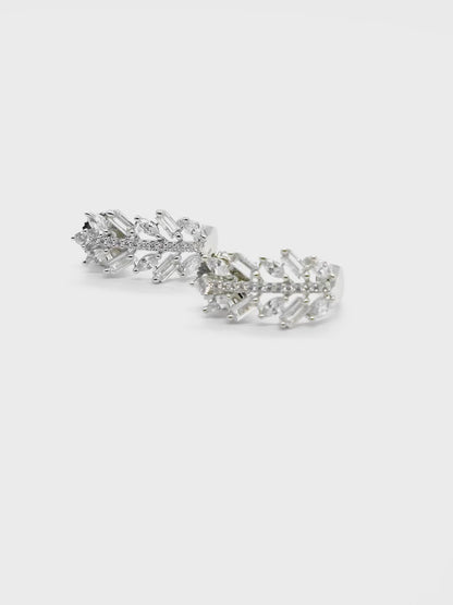Leaf American Diamond Stud Earrings